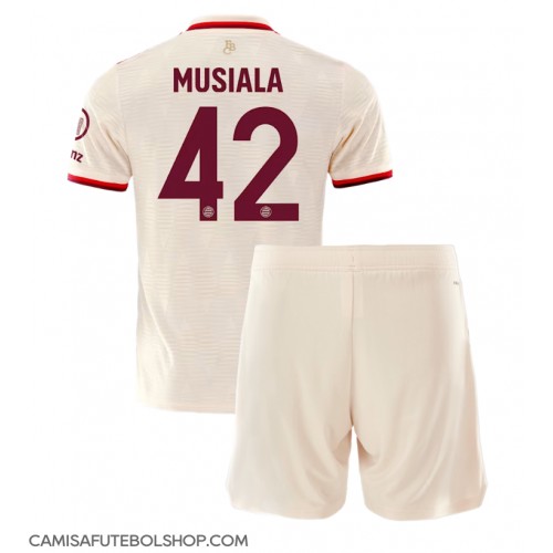 Camisa de time de futebol Bayern Munich Jamal Musiala #42 Replicas 3º Equipamento Infantil 2024-25 Manga Curta (+ Calças curtas)